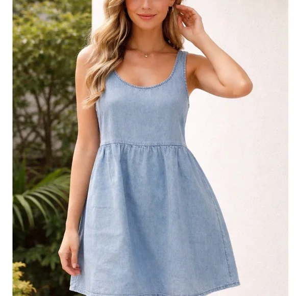 American Eagle Outfitters Light Blue Mini Dress - Picture 1 of 5